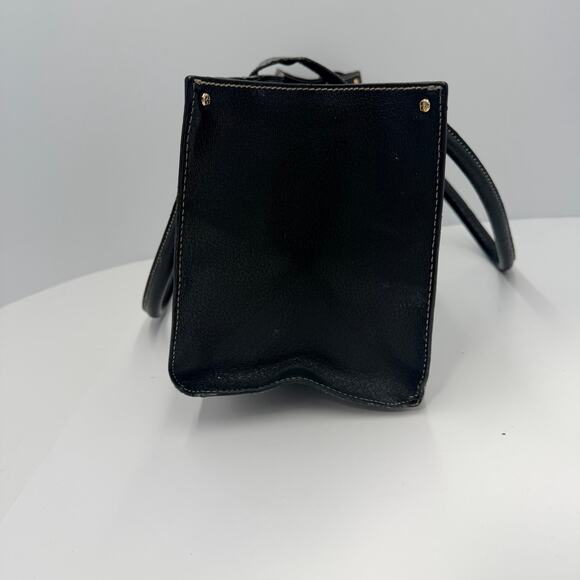 Vintage Kate Spade Black Shoulder Bag Purse Gold Hardware Striped Interior - Picture 5 of 16